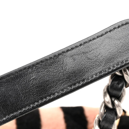 Chanel Shearling Striped Medium Chanel 19 Flap Black Beige 11 of 11