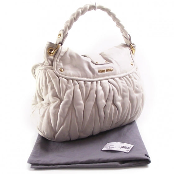 Leather Matelasse Coffer White