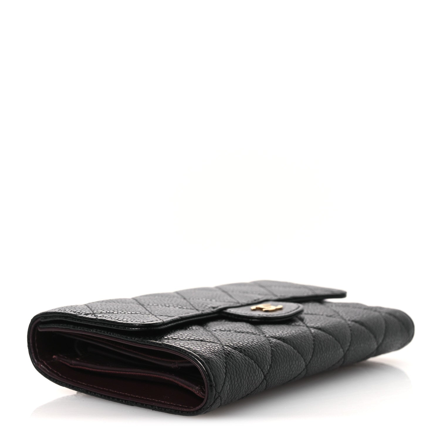 Chanel Caviar Quilted Large Gusset Flap Wallet Black 4 of 12