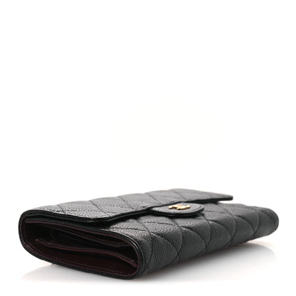 Chanel Caviar Quilted Large Gusset Flap Wallet Black 4 of 12