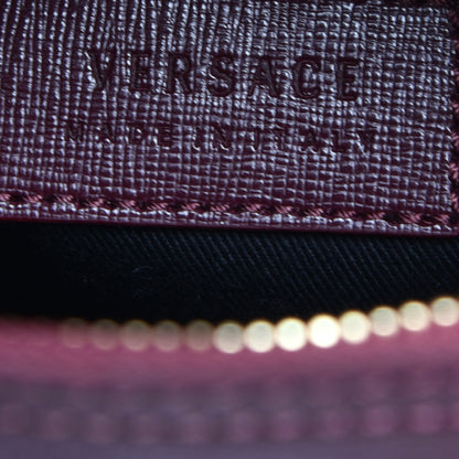 Versace Saffiano Calfskin Palazzo Bowler Burgundy 6 of 10