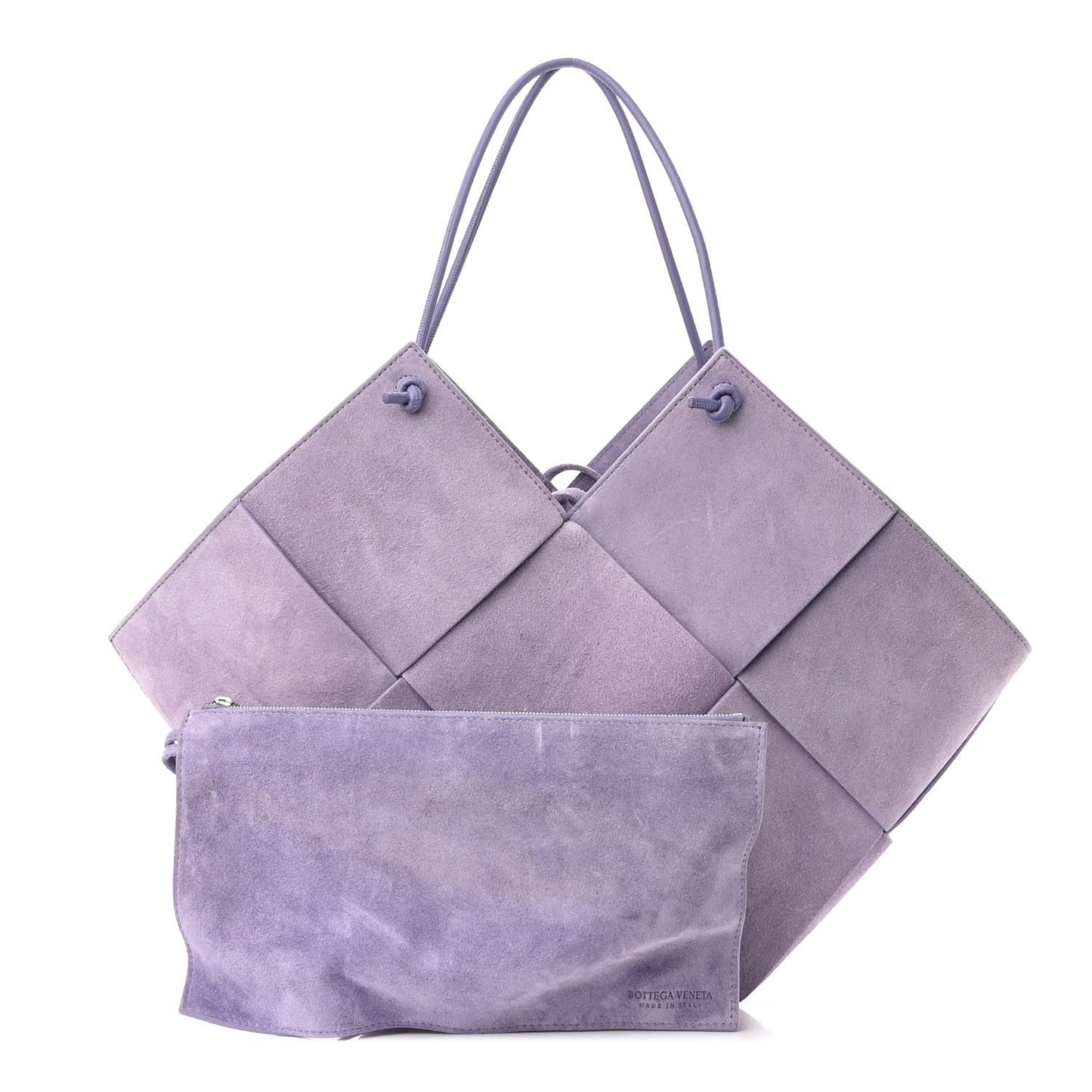 Suede Maxi Intrecciato Tote Lavender