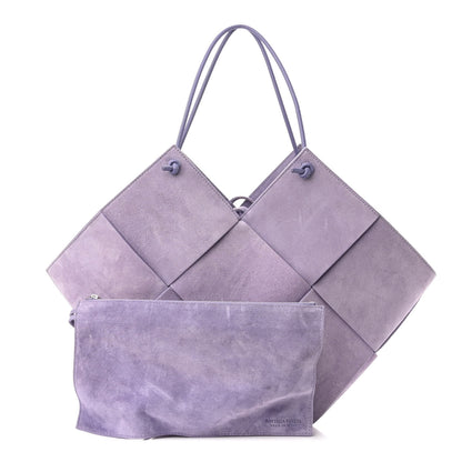 Bottega Veneta Suede Maxi Intrecciato Tote Lavender 2 of 10
