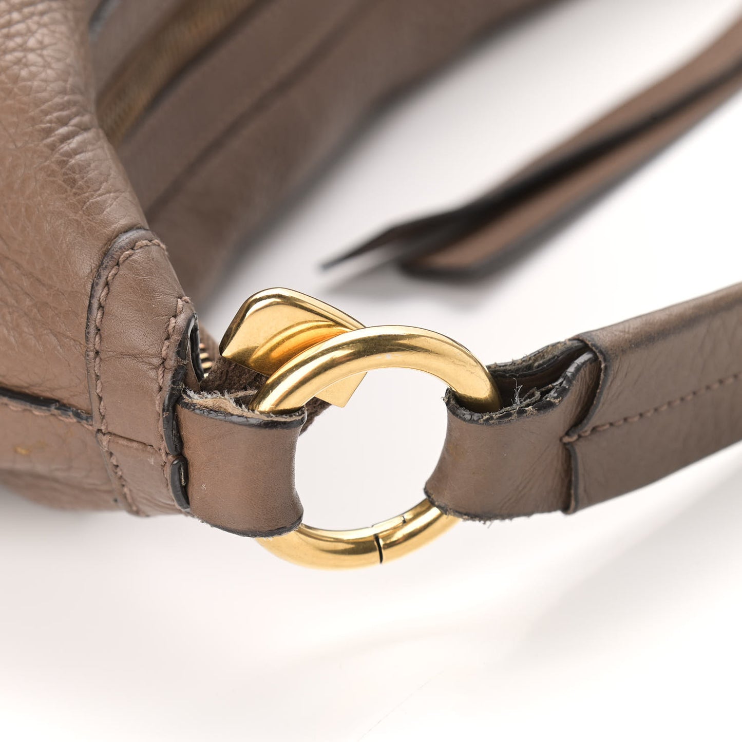 Pebbled Calfskin Twill Hobo Brown