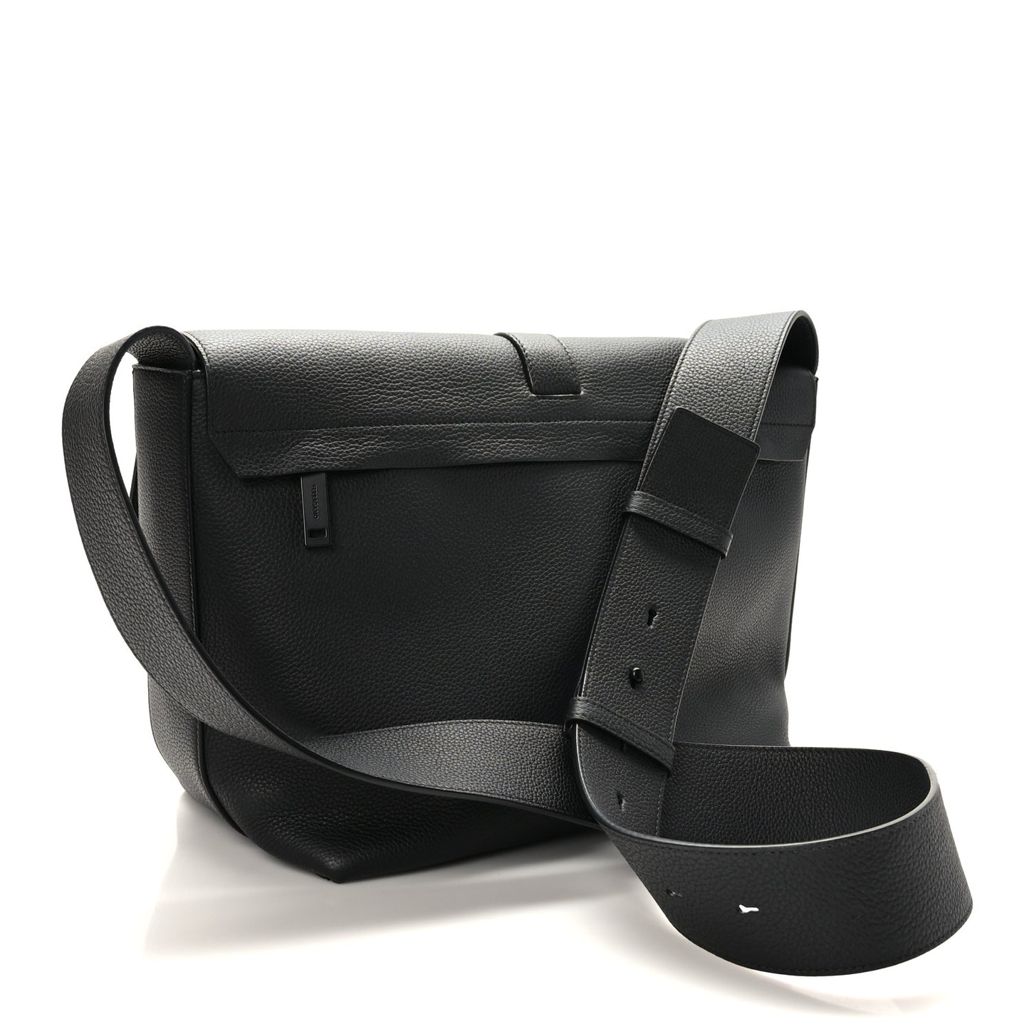 Calfskin Gancini Twins 24 Messenger Bag Black