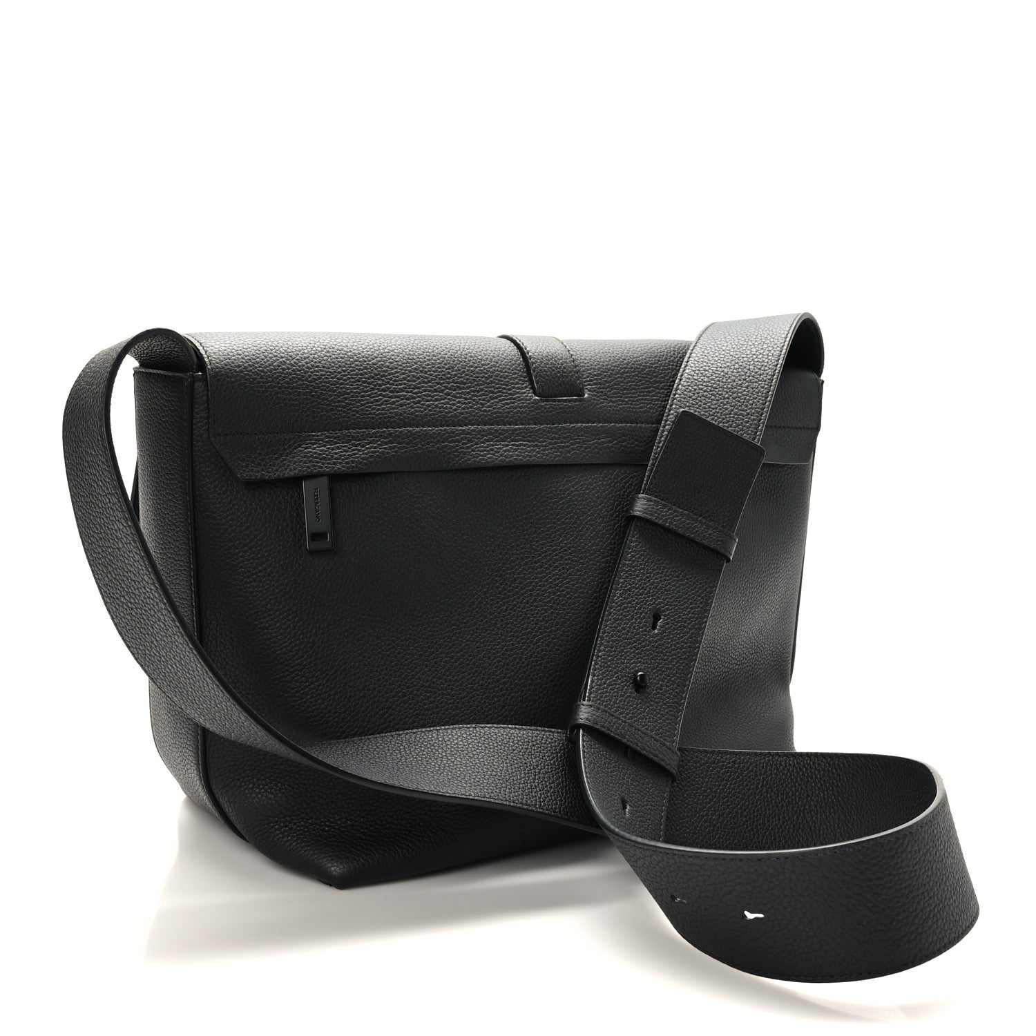 Salvatore Ferragamo Calfskin Gancini Twins 24 Messenger Bag Black 3 of 11
