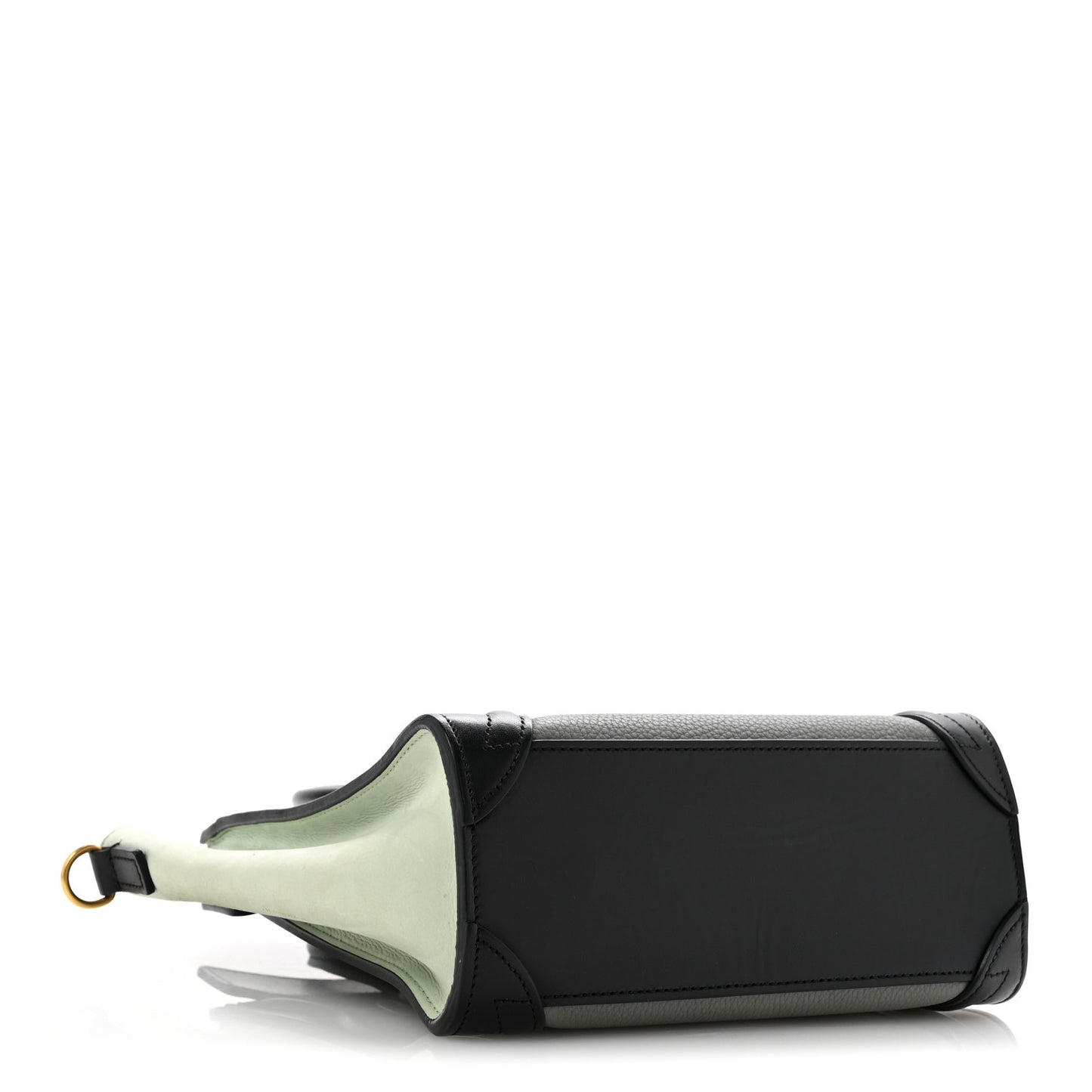 Baby Grained Calfskin Nano Tri-Color Luggage Zinc Almond
