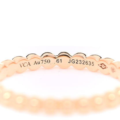 Van Cleef & Arpels 18K Rose Gold Medium Perlee Ring 61 9.5 4 of 5