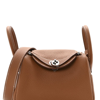Hermes Taurillon Clemence Mini Lindy 20 Gold 8 of 11