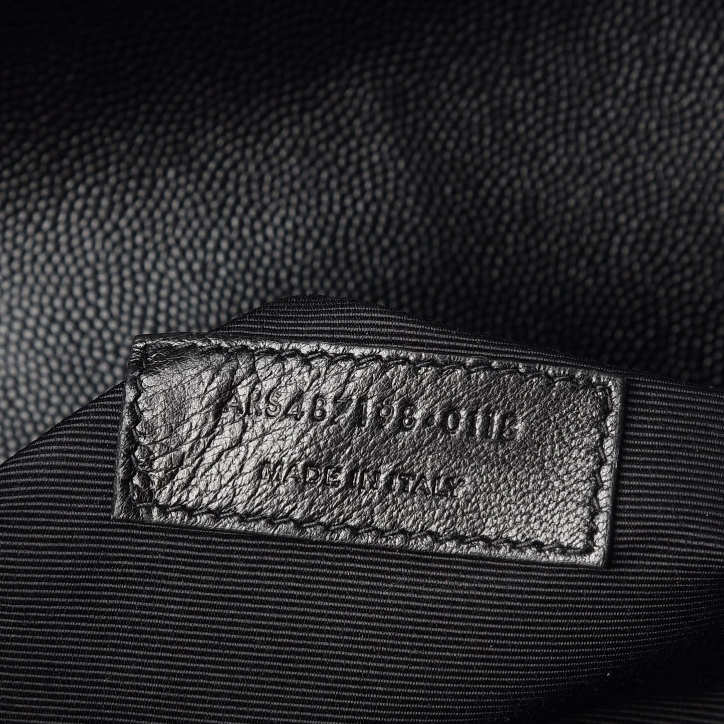 Grain De Poudre Textured Mixed Matelasse Large Triquilt Monogram Satchel Black