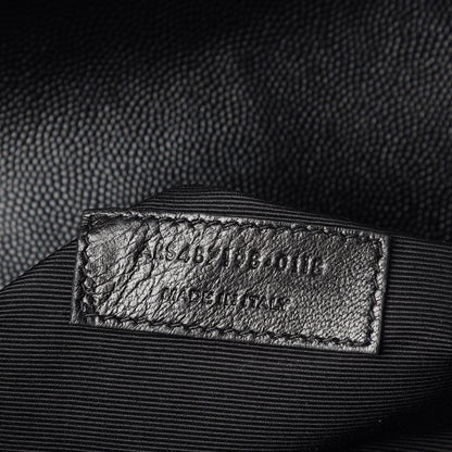 Saint Laurent Grain De Poudre Textured Mixed Matelasse Large Triquilt Monogram Satchel Black 15 of 17