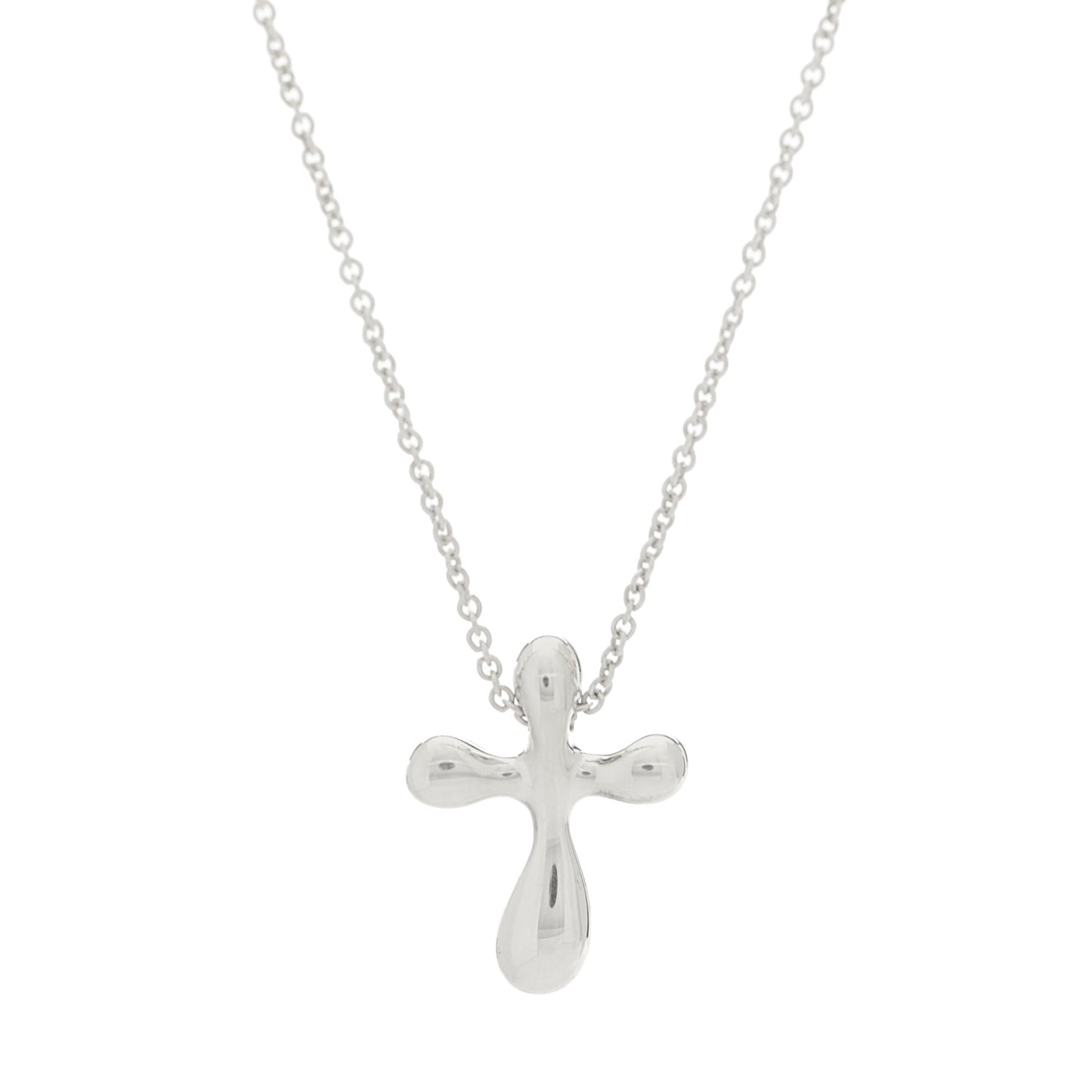Sterling Silver 12mm Elsa Peretti Cross Pendant Necklace