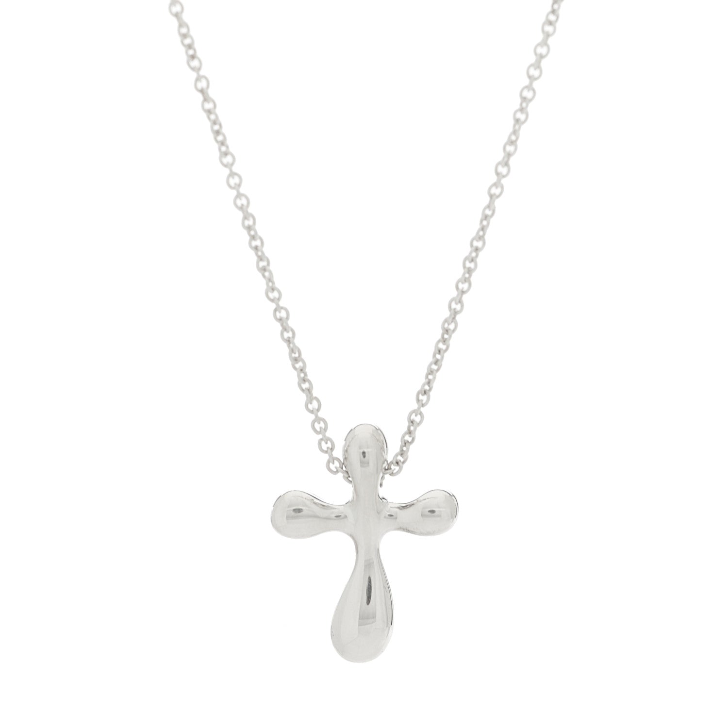 Tiffany Sterling Silver 12mm Elsa Peretti Cross Pendant Necklace 5 of 6