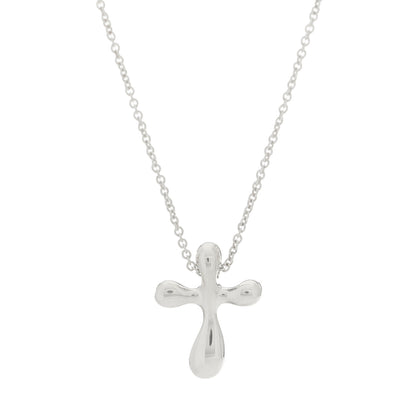 Tiffany Sterling Silver 12mm Elsa Peretti Cross Pendant Necklace 5 of 6