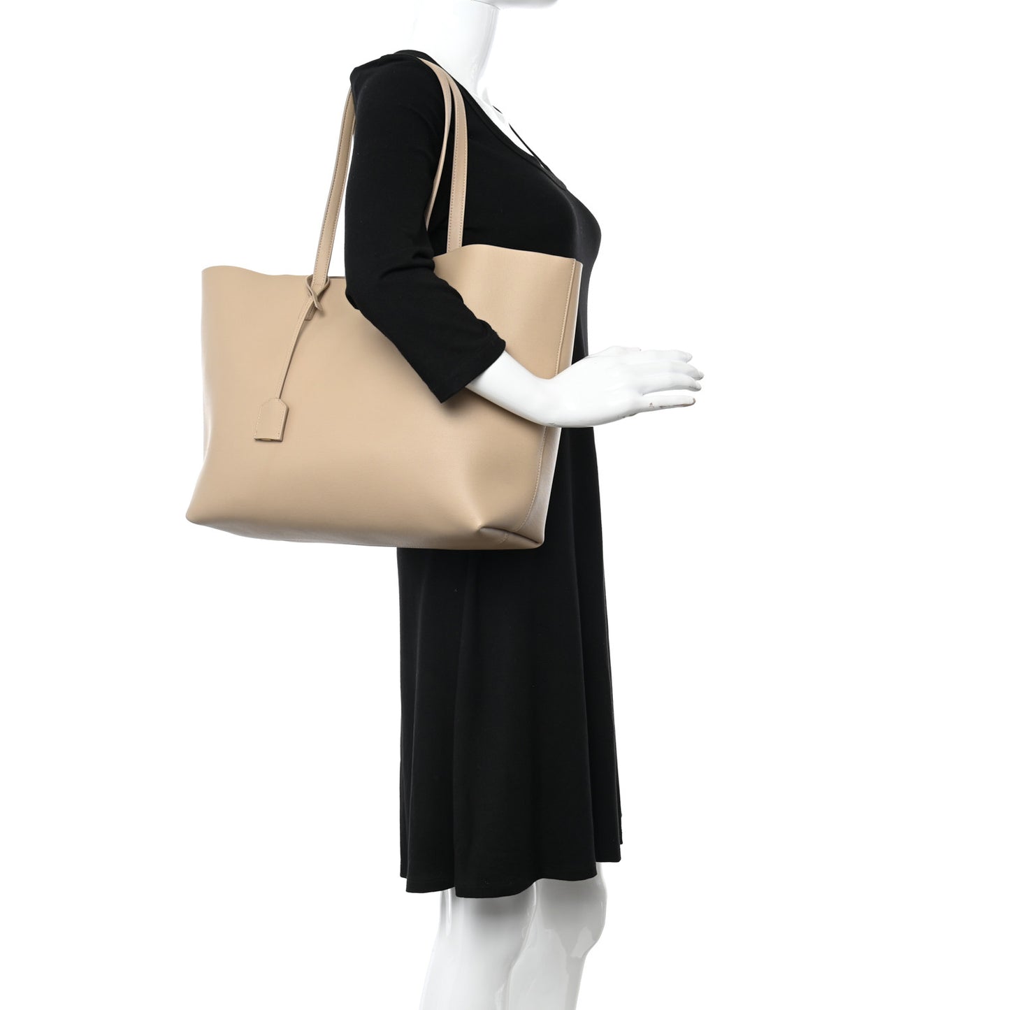 Calfskin Large Shopping Tote Dark Beige
