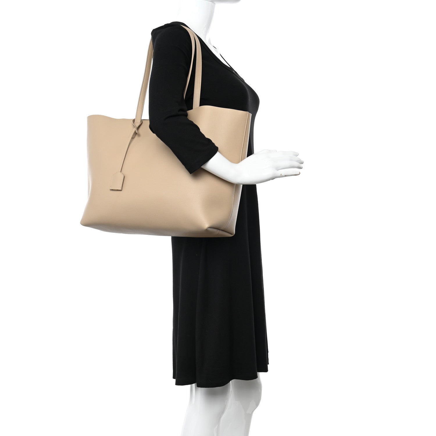 Saint Laurent Calfskin Large Shopping Tote Dark Beige 2 of 11