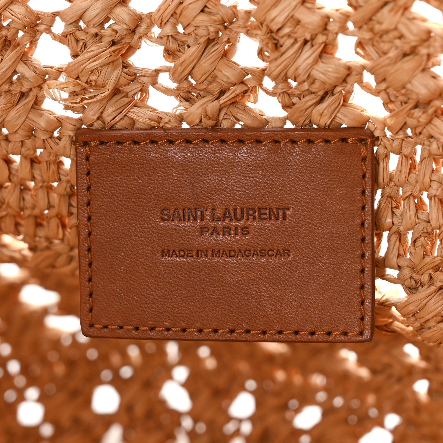 Saint Laurent Raffia Calfskin Small Panier Tote Naturel 6 of 8