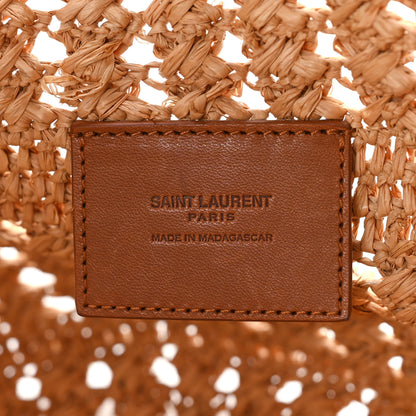 Saint Laurent Raffia Calfskin Small Panier Tote Naturel 6 of 8
