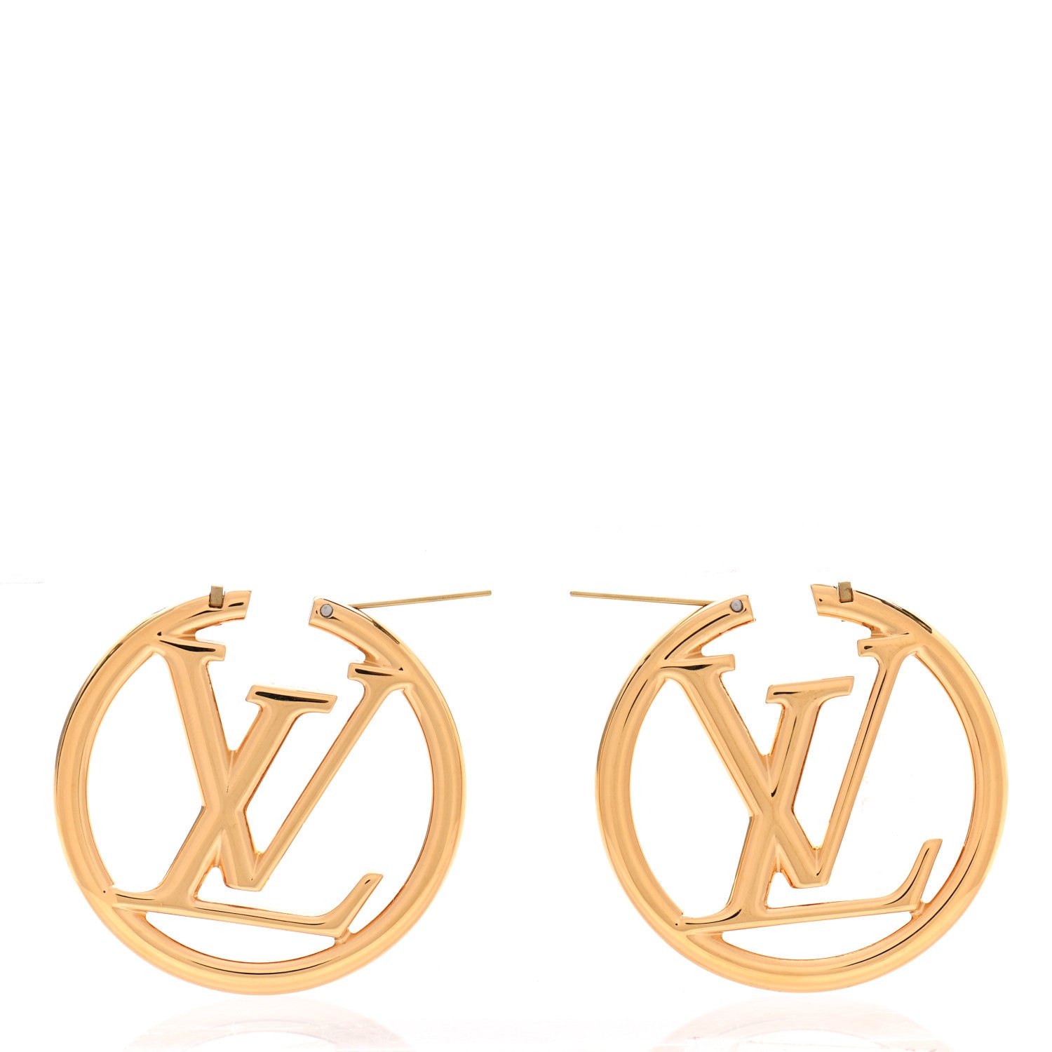 Louis Vuitton Metal Louise Hoop Earrings Gold 3 of 5