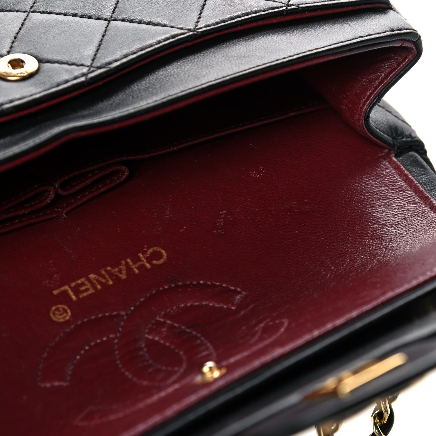 Chanel Lambskin Quilted Small Double Flap Black 10 of 12