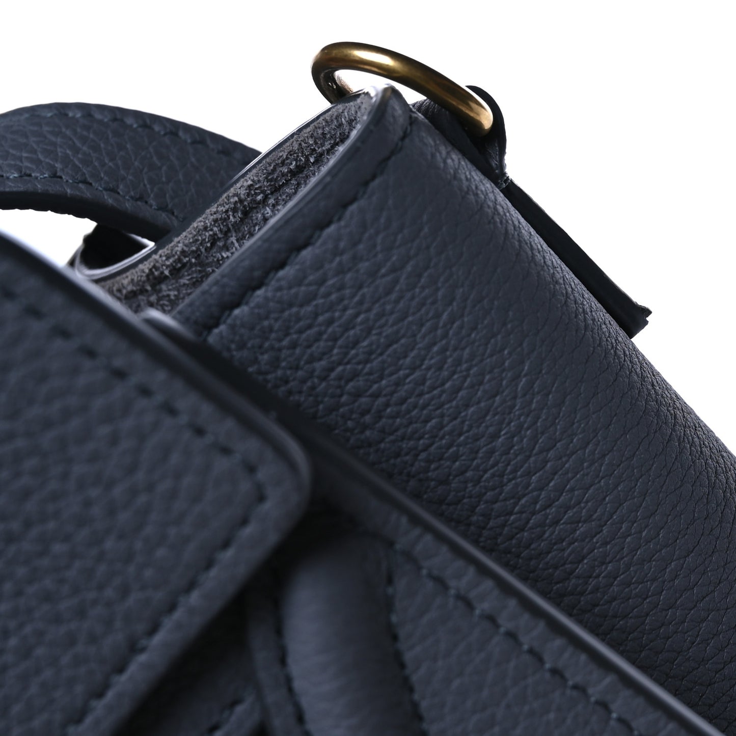 Drummed Calfskin Nano Luggage Kohl