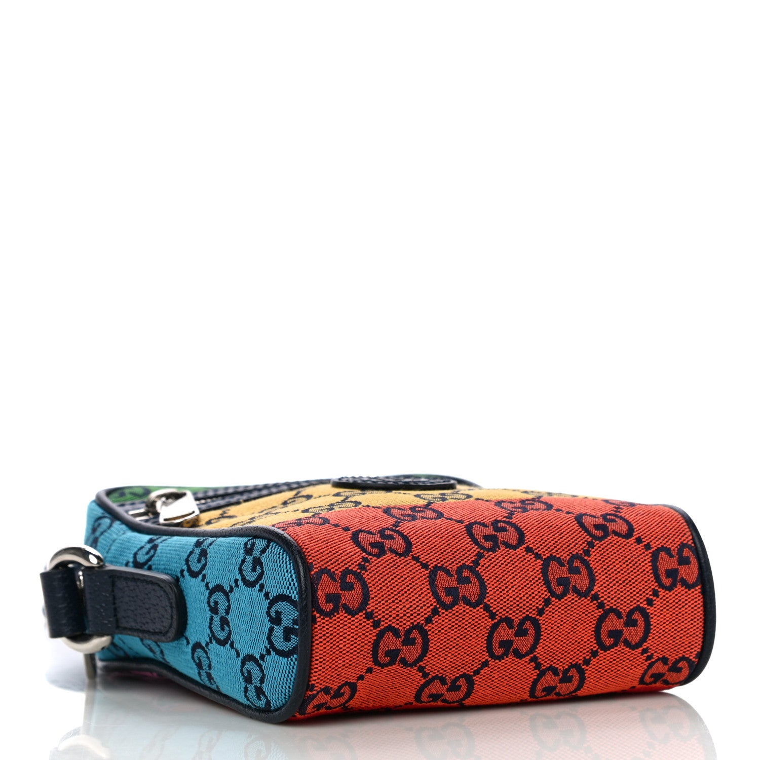Gucci Monogram Multicolor Mini Retro Interlocking G Messenger Blue Rainbow Light Blue 4 of 10