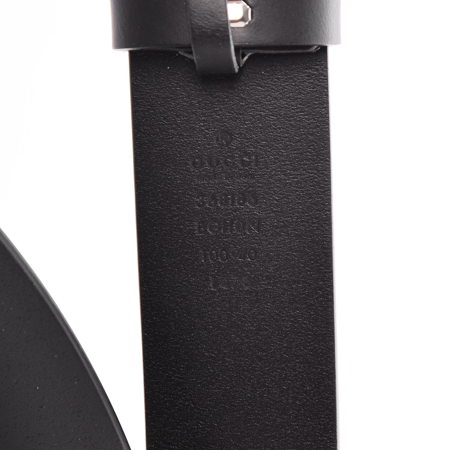 Gucci Selleria Calfskin Nickel Interlocking G 37mm Belt 100 40 Black 6 of 6