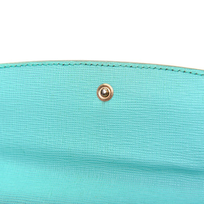 Fendi Zucca Spalmati Vitello Elite Simply Continental Wallet Tobacco Turchese 10 of 17