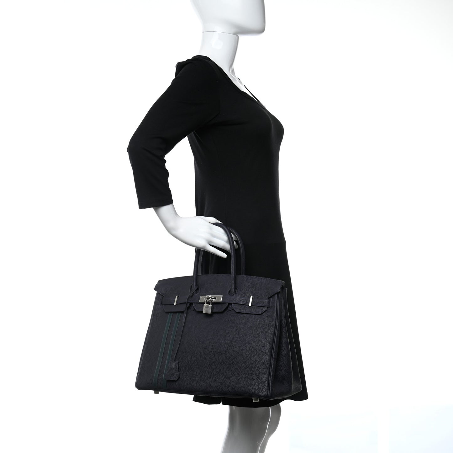 Togo Swift Officier Birkin 35 Bleu Nuit Vert Cypress