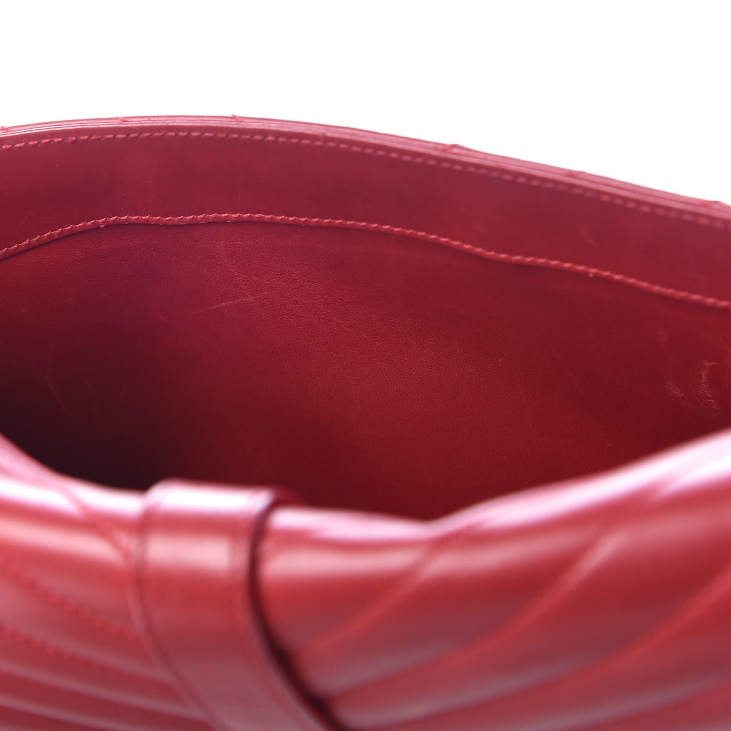 Saint Laurent Lambskin Matelasse Chevron Large Monogram Satchel Red 8 of 14
