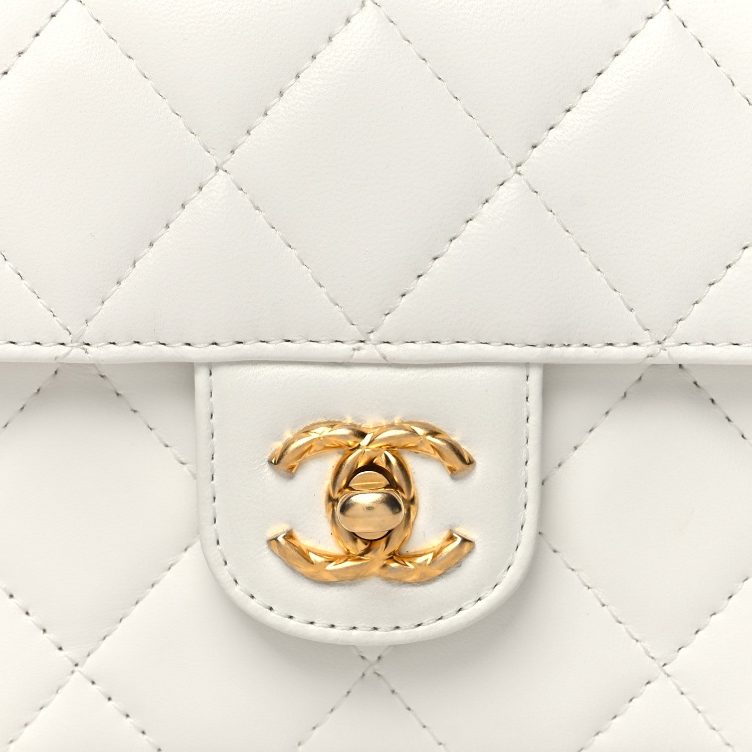 Chanel Lambskin Handle Crush Top Handle Flap Bag White 8 of 10