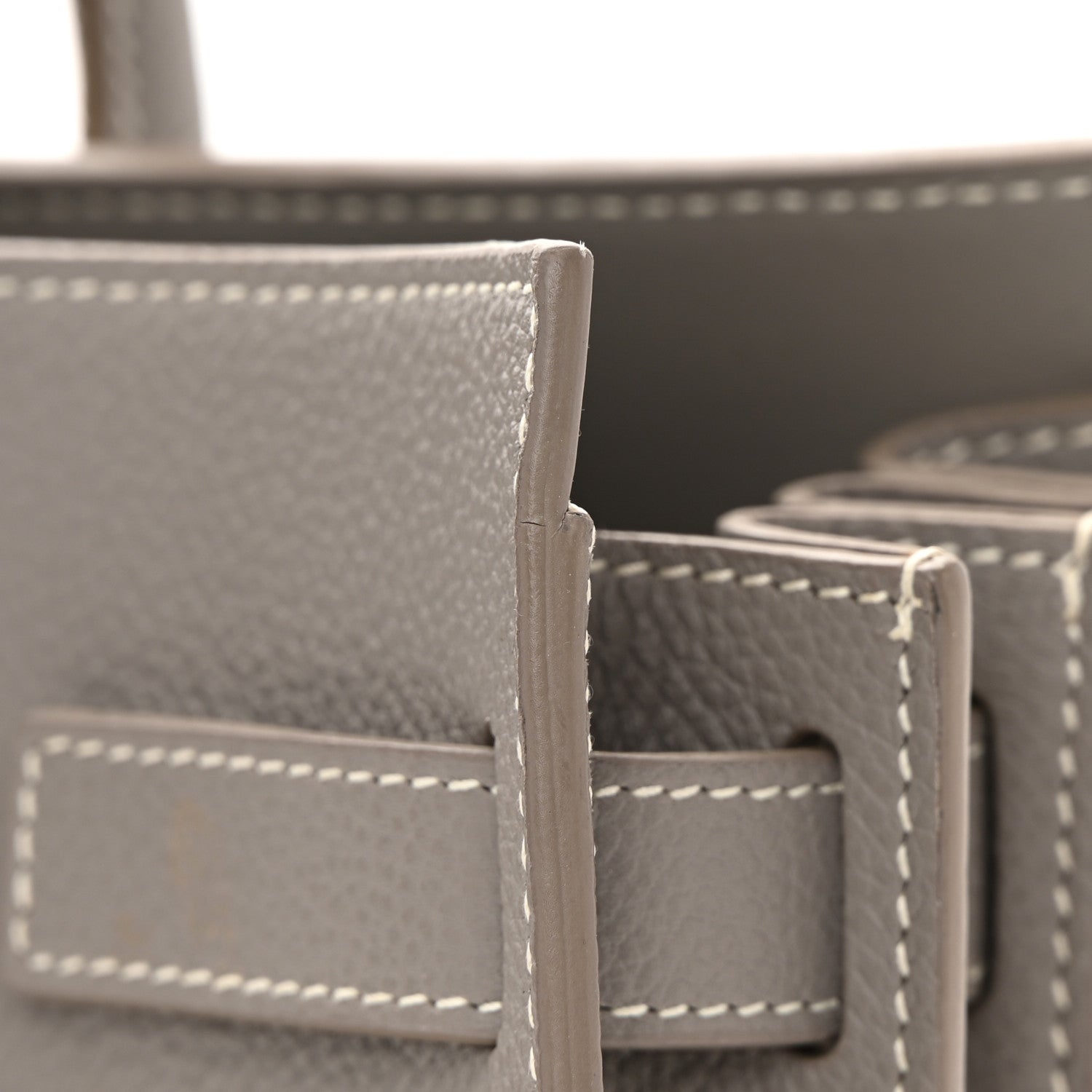 Saint Laurent Grained Calfskin Topstich Baby Sac De Jour Fog 11 of 20