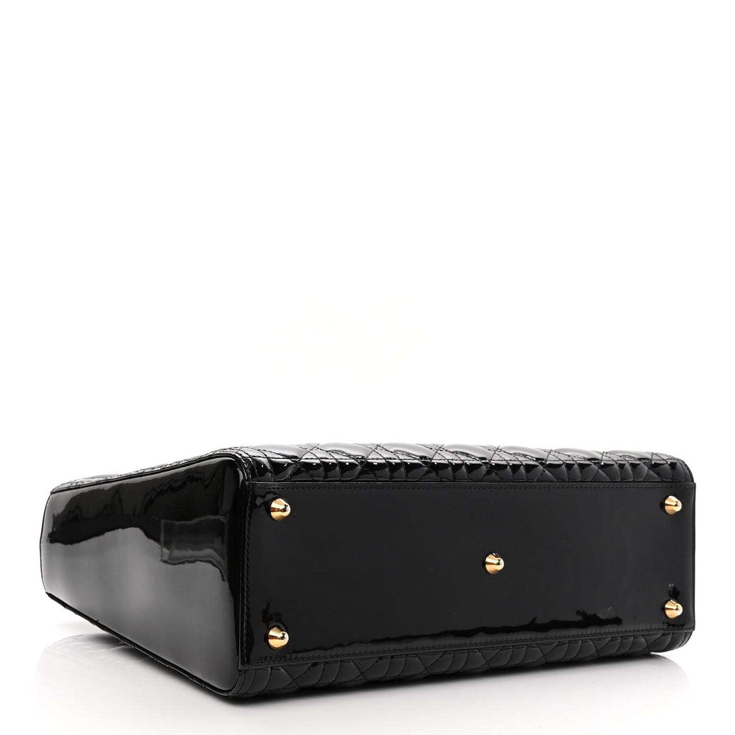 Patent Cannage Large Lady Dior Black