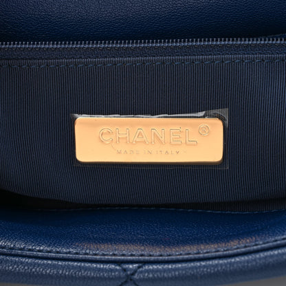 Chanel Goatskin Quilted Large Chanel 19 Flap Dark Blue 6 of 10