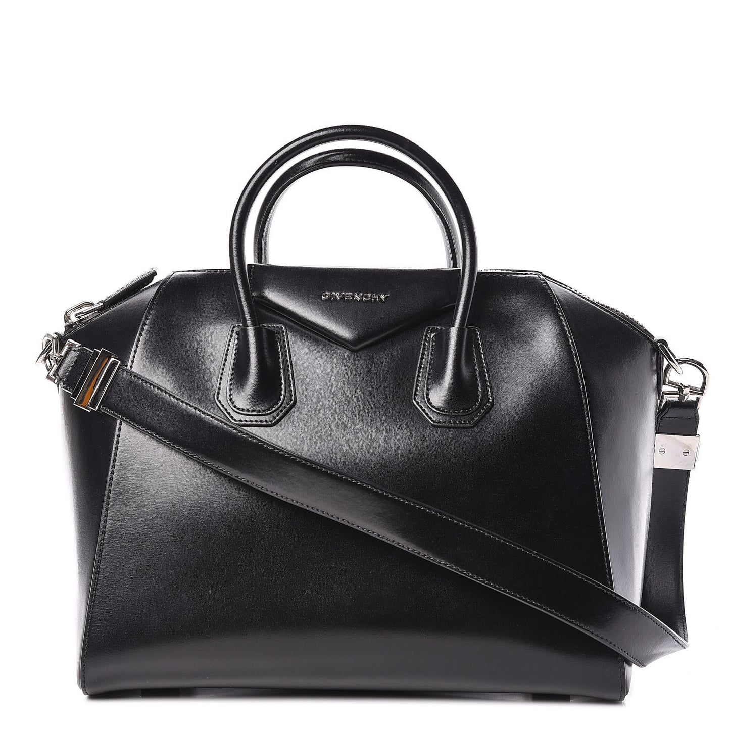 Shiny Lord Calfskin Medium Antigona Black