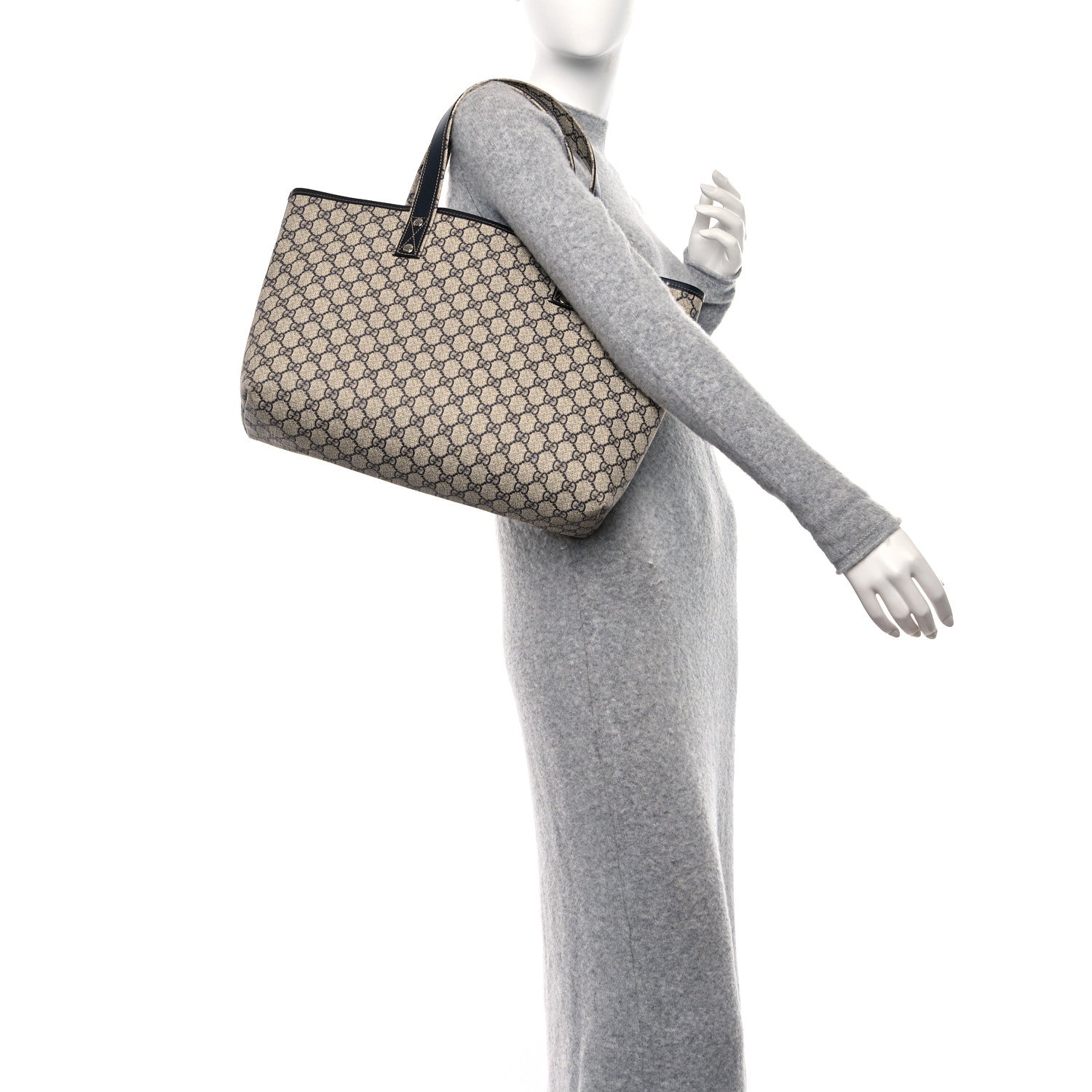 Gucci GG Plus Monogram Medium Signature Web Loop Tote Navy 2 of 10