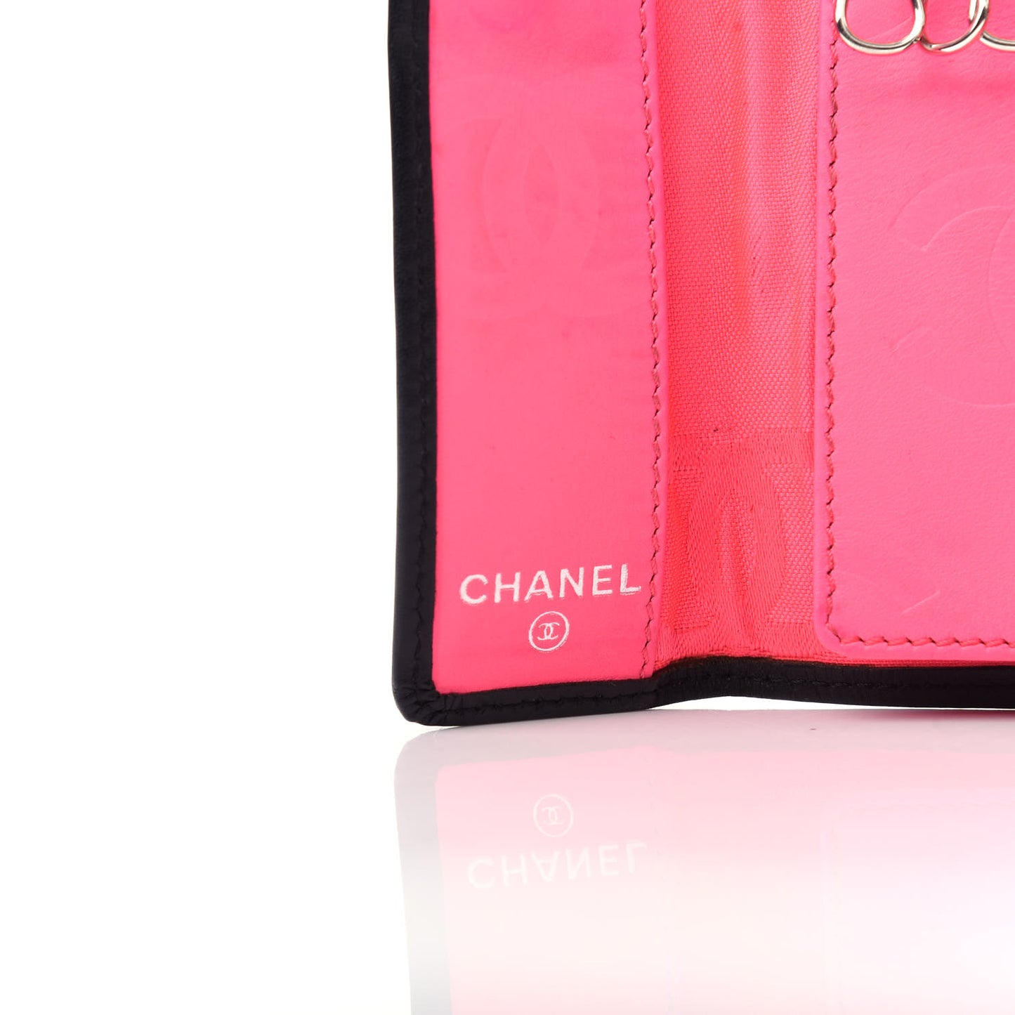 Calfskin Quilted Cambon 6 Key Holder Black