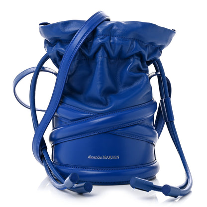 Alexander McQueen Calfskin The Soft Curve Drawstring Bag Blue 1 of 10