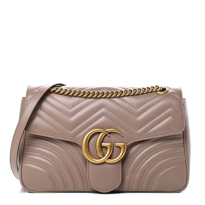 Gucci Calfskin Matelasse Medium GG Marmont Shoulder Bag Porcelain Rose 1 of 12