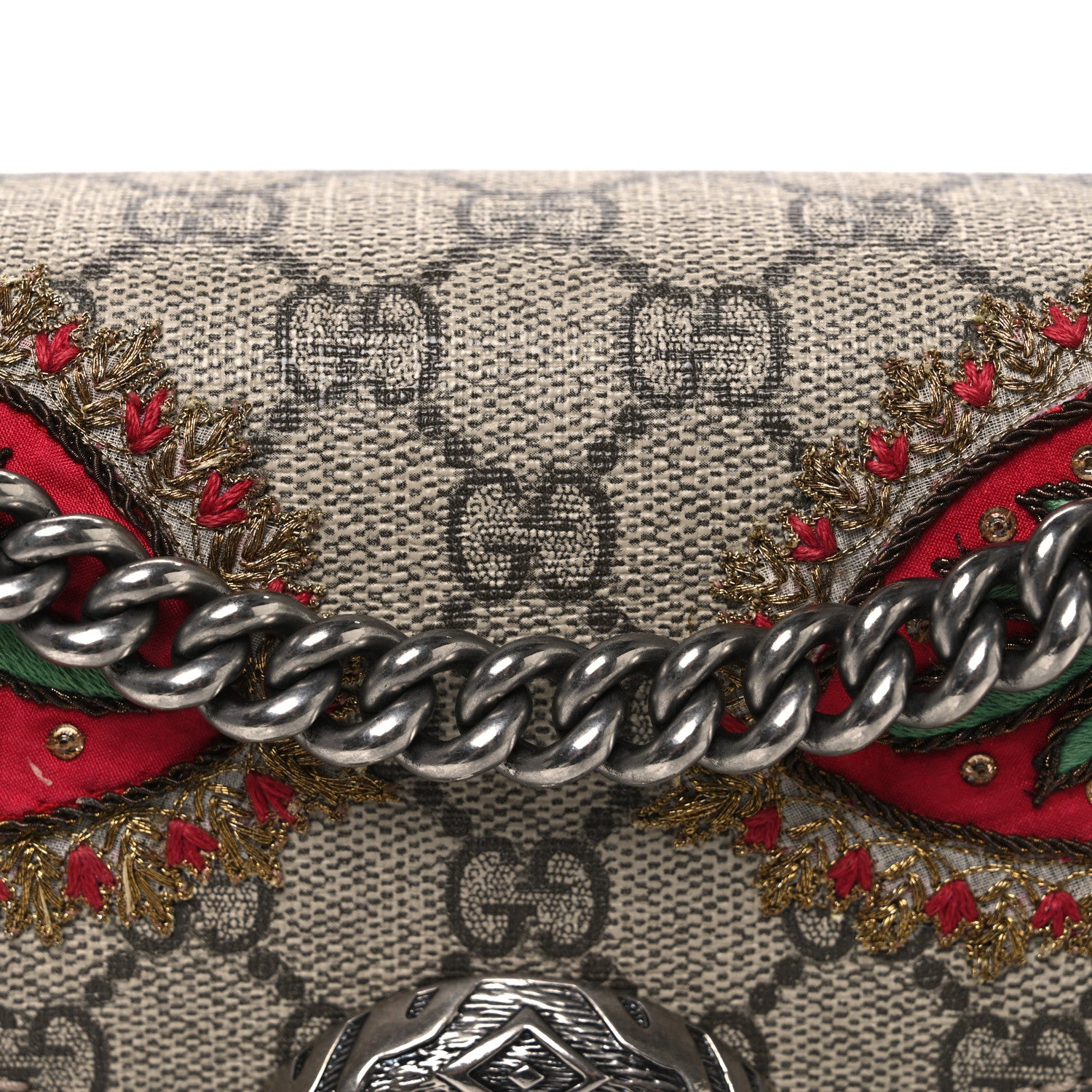 Gucci GG Supreme Monogram Elaphe Elephant Embroidered Small Dionysus Shoulder Bag 8 of 12