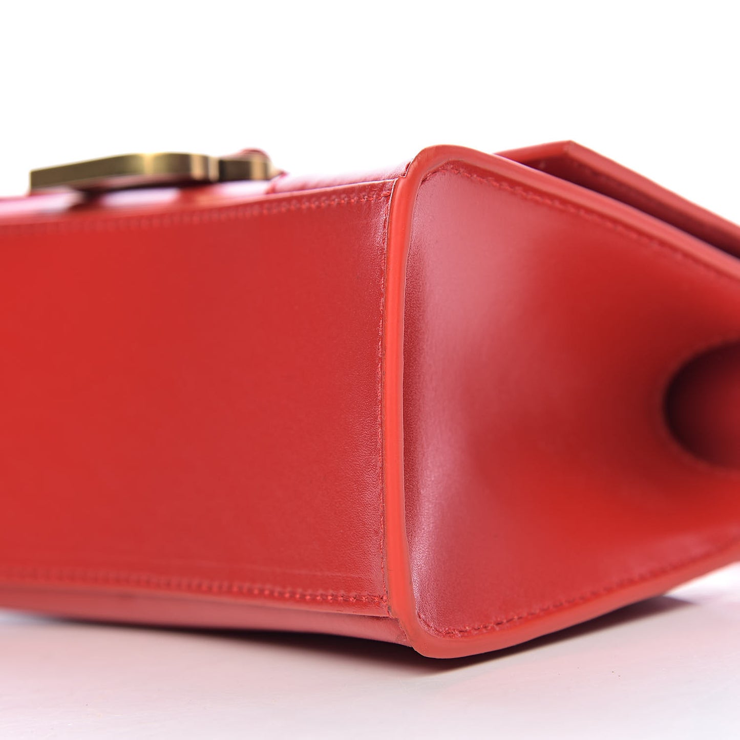 Shiny Box Calfskin Hourglass Top Handle Bag XS Bright Red
