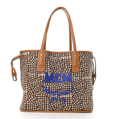 MCM Visetos Medium Liz Reversible Shopper Tote Cognac 4 of 17