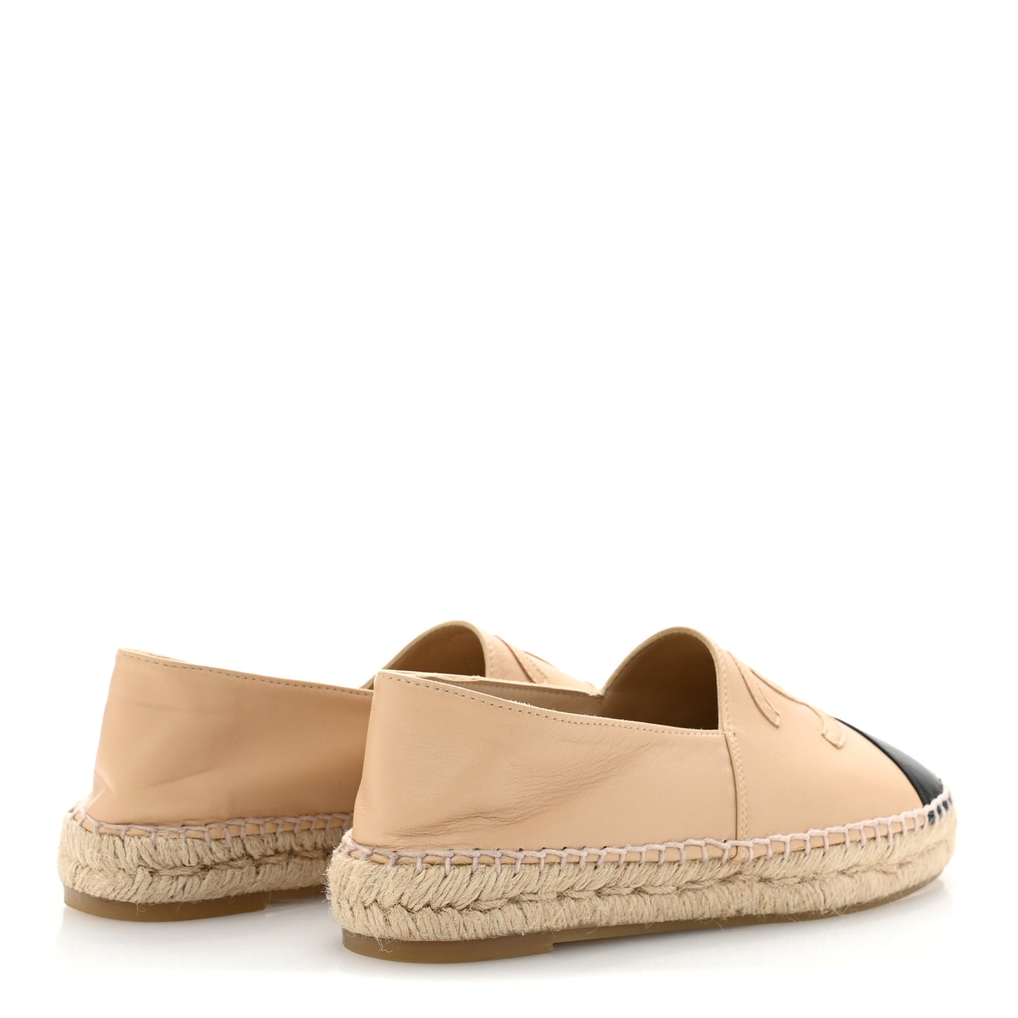 Lambskin CC Espadrilles 37 Beige Black