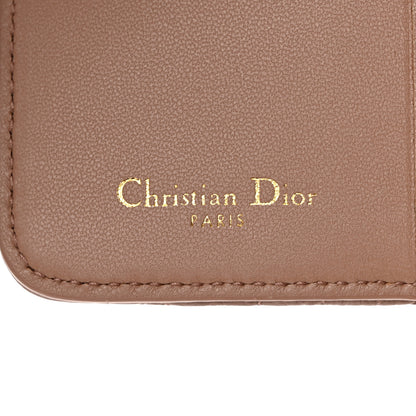 Christian Dior Grained Calfskin Supple Cannage Caro Scarlet Zipped Wallet Rose Des Vents 6 of 9