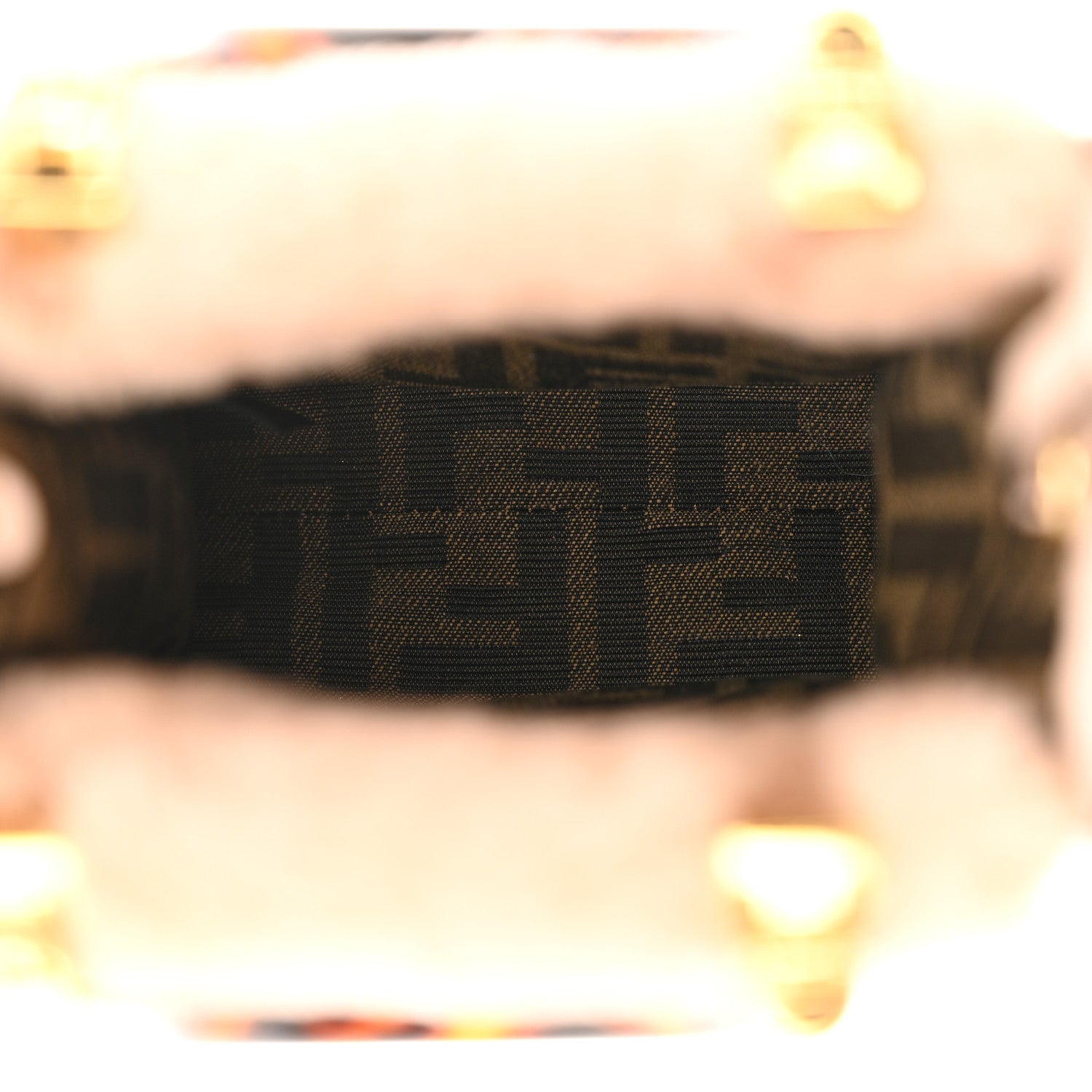 Fendi Shearling Plexiglass FF Mini Fendi Sunshine Shopper Soap White 5 of 11