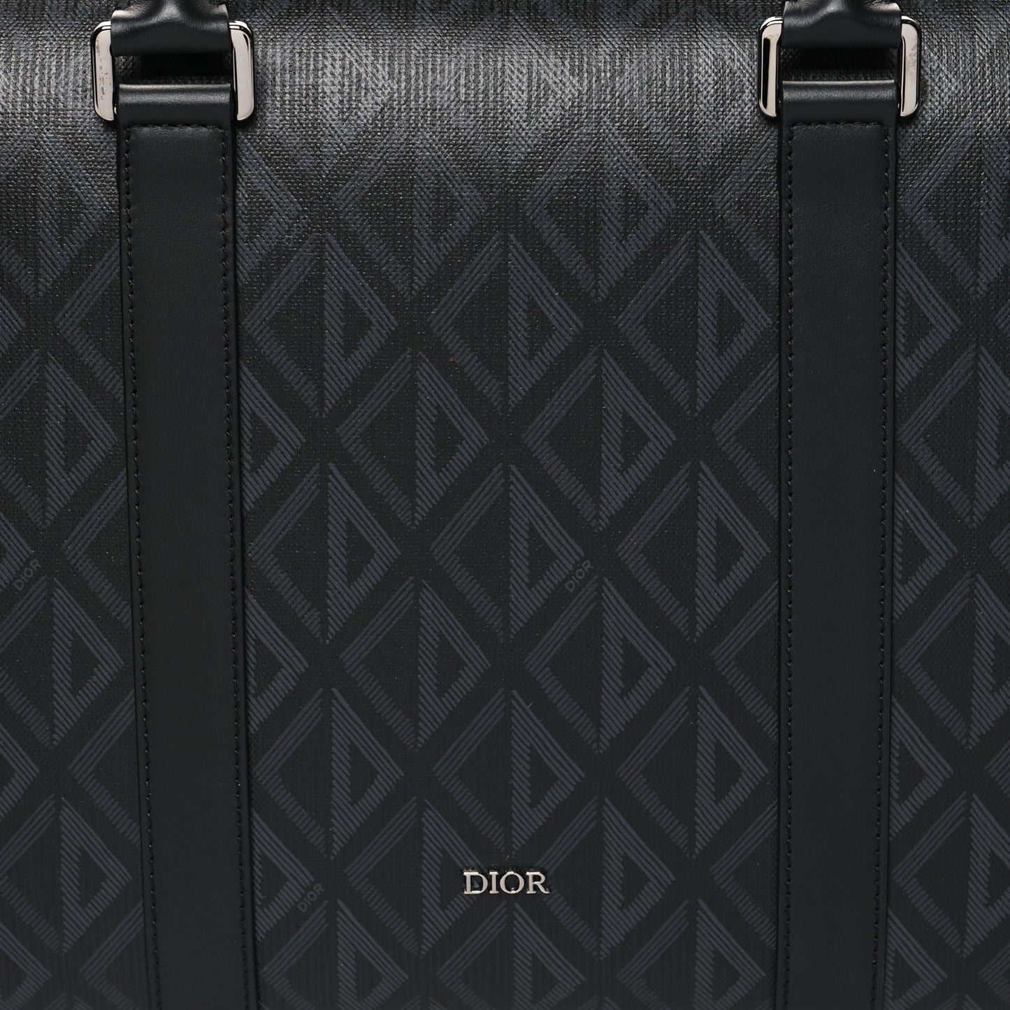 CHRISTIAN DIOR Coated Canvas CD Diamond Lingot 50 Bag Black
