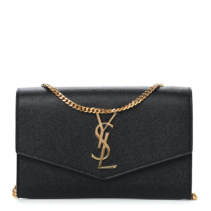 Saint Laurent Grain De Poudre Uptown Chain Wallet Black 2 of 8