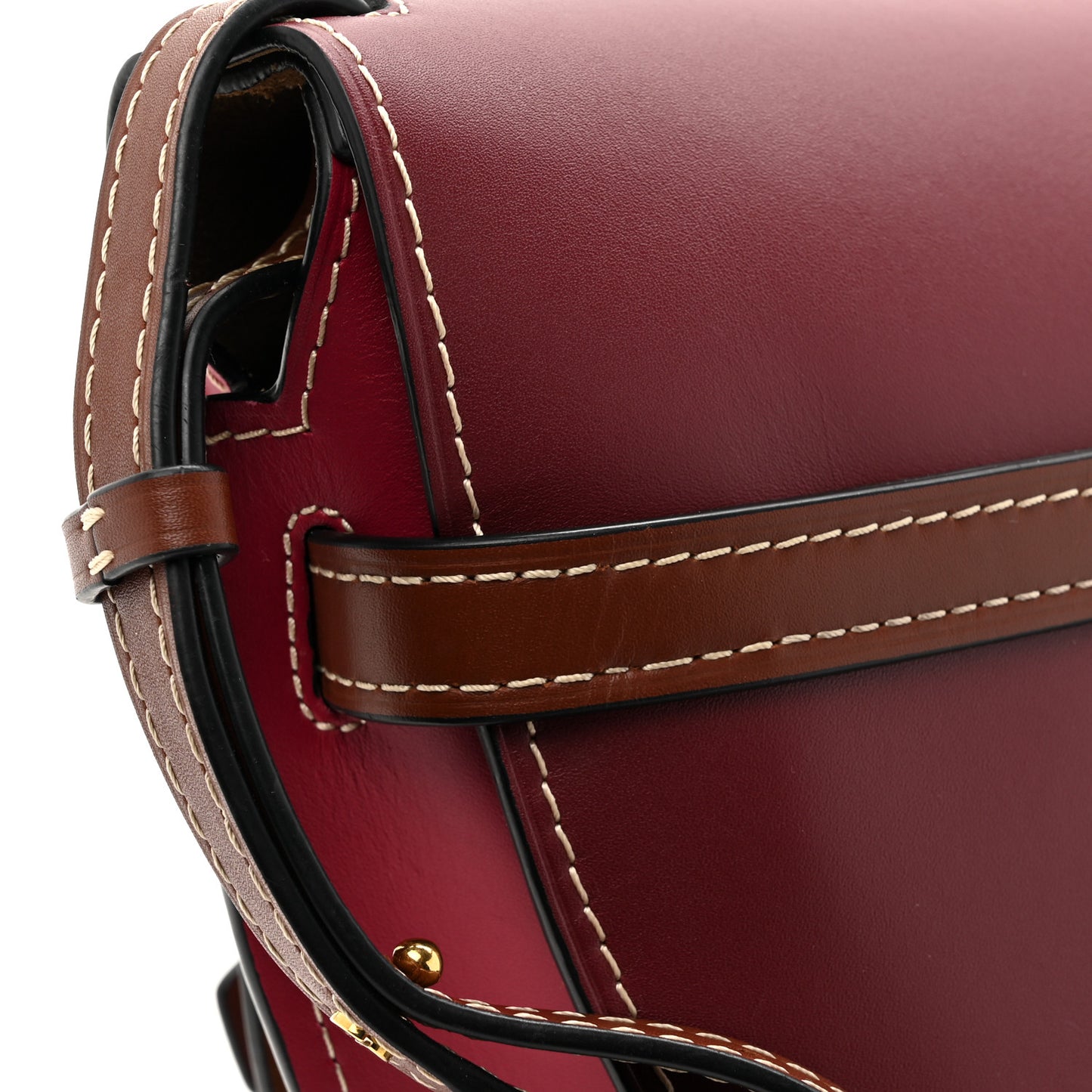 Calfskin Small Gate Crossbody Bag Garnet Pomodoro