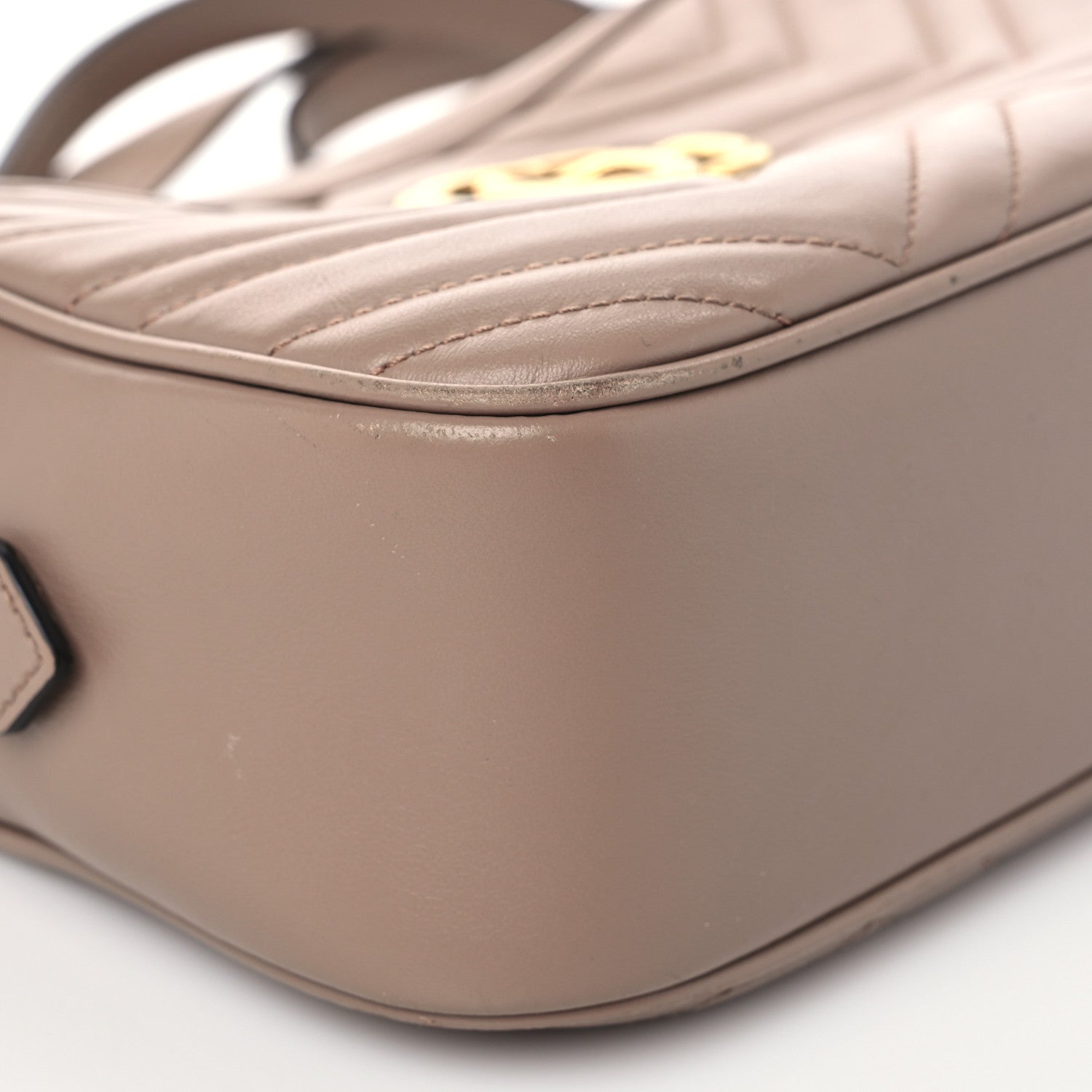 Gucci Calfskin Matelasse Small GG Marmont Chain Shoulder Bag Porcelain Rose 8 of 11