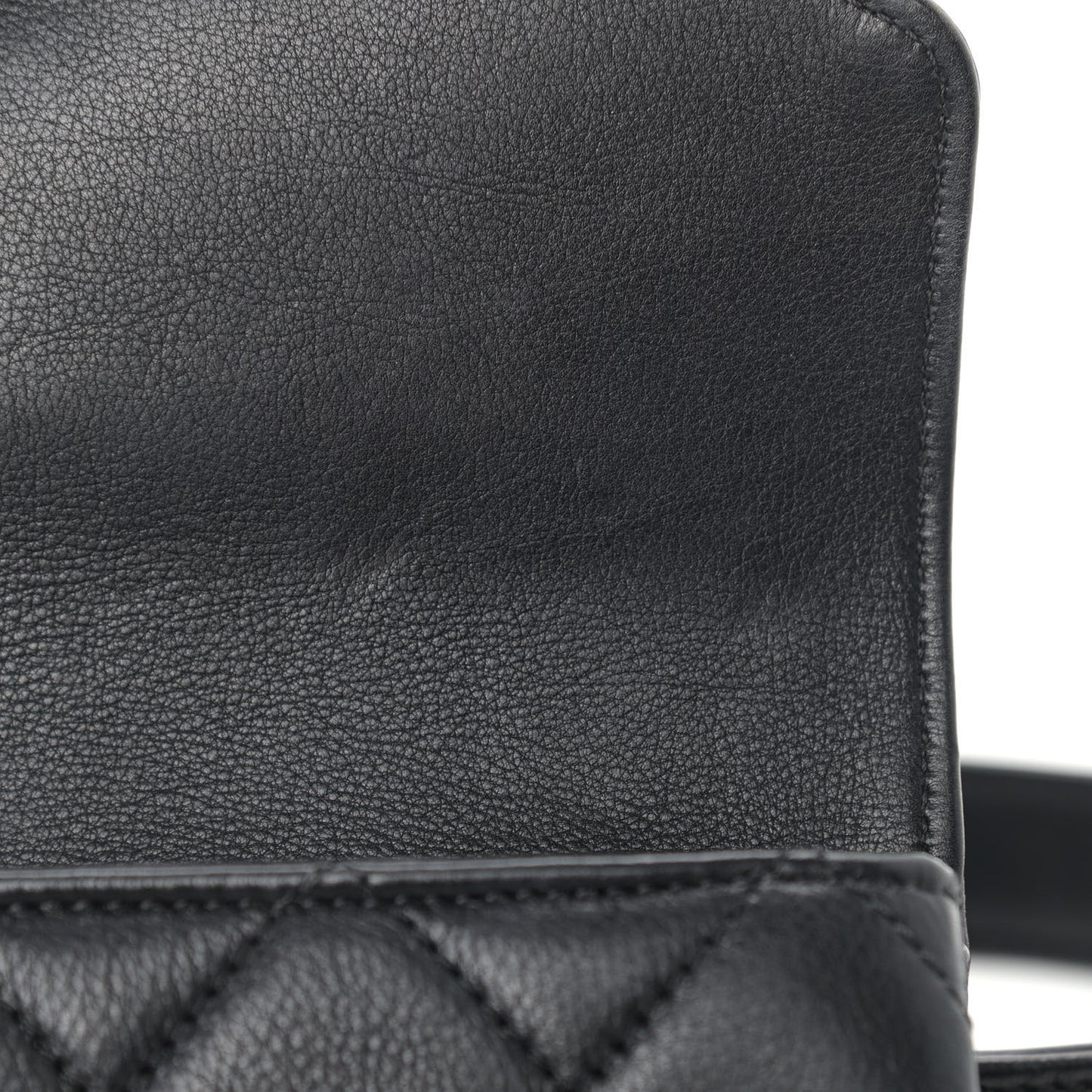 Calfskin Quilted Flap Waist Bag Black